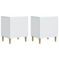 vidaXL Nattduksbord 2 pcs Vit 43 x 34,5 x 50 cm Konstruerat trä