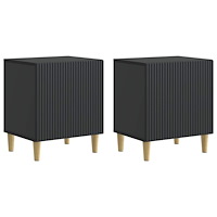 vidaXL Nattduksbord 2 pcs Svart 43 x 34,5 x 50 cm Konstruerat trä