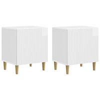vidaXL Nattduksbord 2 pcs Vit högglans 43 x 34,5 x 50 cm