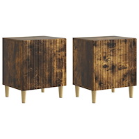 vidaXL Nattduksbord 2 pcs Rökt ek 43 x 34,5 x 50 cm Konstruerat trä