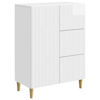 vidaXL Sideboard Vit högglans 66 x 34,5 x 90 cm Konstruerat trä