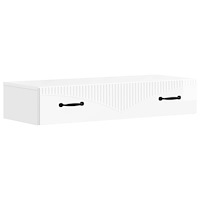 vidaXL Väggmonterad sidobord Vit högglans 87,5 x 34,5 x 17 cm