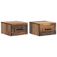 vidaXL Väggmonterat Sängbord 2 pcs Gammalt trä 34,5 x 33 x 20 cm