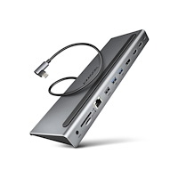 AXAGON AXAGON HMC-4KX3 - dockningsstation - USB-C 3.2 Gen 1 / USB 3.0 / Thunderbolt 3 / Thunderbolt 4 - 2 x HDMI, DP - 1GbE
