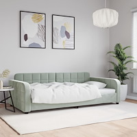 vidaXL Dagbädd ljusgrå 100x190 cm sammet