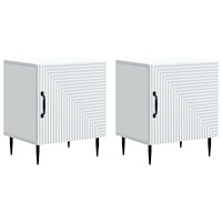 vidaXL Nattduksbord 2 pcs Vit 43 x 34,5 x 50 cm Konstruerat trä