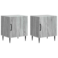 vidaXL Nattduksbord 2 pcs Grå sonoma-ek 43 x 34,5 x 50 cm