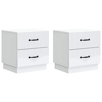 vidaXL Nattduksbord 2 pcs Vit 43 x 34,5 x 44,5 cm Konstruerat trä