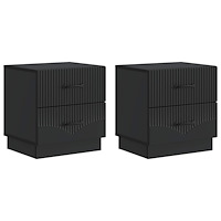 vidaXL Nattduksbord 2 pcs Svart 43 x 34,5 x 44,5 cm Konstruerat trä