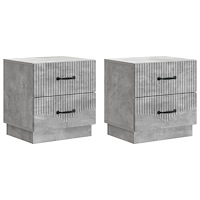 vidaXL Nattduksbord med låda 2 pcs Betonggrå 43 x 34,5 x 44,5 cm