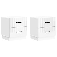 vidaXL Nattduksbord med låda 2 pcs Vit högglans 43 x 34,5 x 44,5 cm