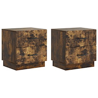 vidaXL Nattduksbord 2 pcs Rökt ek 43 x 34,5 x 44,5 cm Konstruerat trä