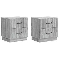 vidaXL Nattduksbord med låda 2 pcs Grå sonoma-ek 43 x 34,5 x 44,5 cm