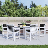 vidaXL Lågryggs Stolsdynor Set 6 pcs Melange Svart 100 x 50 x 7 cm
