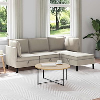 vidaXL Möbelset för vardagsrummet 4 pcs Havre Tyg