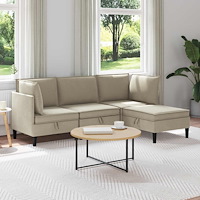 vidaXL Möbelset för vardagsrummet 4 pcs Sand Tyg