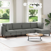vidaXL Möbelset för vardagsrummet 5 pcs Mörkgrå Tyg