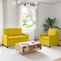 vidaXL Soffset 2 pcs Gul Sammet