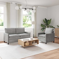 vidaXL Soffset 2 pcs Ljusgrå Sammet