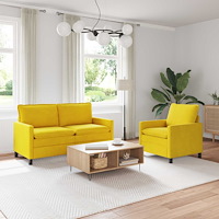 vidaXL Soffset 2 pcs Gul Sammet