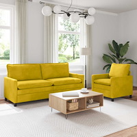 vidaXL Soffset 2 pcs Gul Sammet