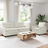 vidaXL Soffset 2 pcs Gräddvit Sammet