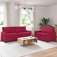 vidaXL Soffset 2 pcs Vinröd Sammet
