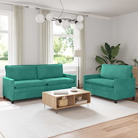 vidaXL Soffset 2 pcs Turkos Sammet