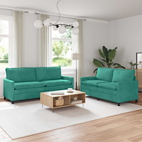 vidaXL Soffset 2 pcs Turkos Sammet