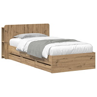 vidaXL Sängram med förvaring Artisan-ek 80 x 200 cm Konstruerat trä