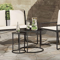 vidaXL Kaffebordsset 2 pcs 55 x 55 x 45 cm stål