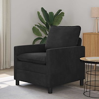vidaXL Soffa Svart 76 x 81 x 87,5 cm Sammet
