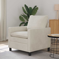 vidaXL Soffa Gräddvit 76 x 81 x 87,5 cm Sammet