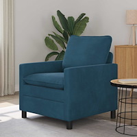 vidaXL Soffa Blå 76 x 81 x 87,5 cm Sammet