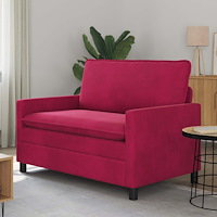 vidaXL Soffa Vinröd 126 x 81 x 87,5 cm Sammet