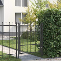 vidaXL Staketgrind HORST 100 x 125 cm Metall Svart Låsbar