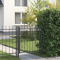 vidaXL Staketgrind HORST 100 x 100 cm Metall Svart Låsbar