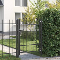 vidaXL Staketgrind HORST 100 x 125 cm Metall Svart Låsbar