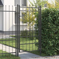 vidaXL Staketgrind HORST 100 x 175 cm Metall Svart Låsbar