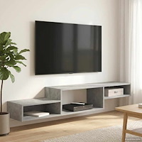 vidaXL Väggmonterad TV-skåp Väggmonterat Betonggrå 150 x 28 x 26 cm