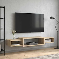 vidaXL Väggmonterad TV-skåp Väggmonterat Sonoma-ek 140 x 28 x 21 cm