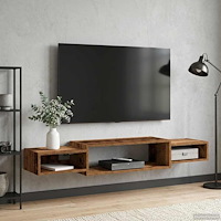 vidaXL Väggmonterad TV-skåp Väggmonterat Gammalt trä 140 x 28 x 21 cm