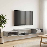 vidaXL Väggmonterad TV-skåp Väggmonterat Betonggrå 180 x 28 x 21 cm