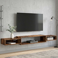 vidaXL Väggmonterad TV-skåp Väggmonterat Rökt ek 180 x 28 x 21 cm