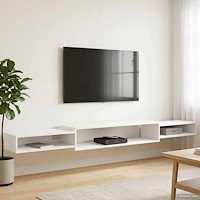vidaXL Väggmonterad TV-skåp Väggmonterat Vit 220 x 28 x 21 cm