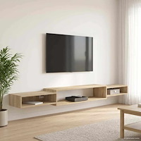 vidaXL Väggmonterad TV-skåp Väggmonterat Sonoma-ek 220 x 28 x 21 cm
