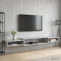 vidaXL Väggmonterad TV-skåp Väggmonterat Betonggrå 220 x 28 x 21 cm
