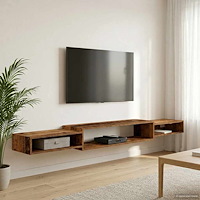 vidaXL Väggmonterad TV-skåp Väggmonterat Gammalt trä 220 x 28 x 21 cm