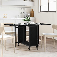 vidaXL Hopfällbart matbord med hjul 130 x 80 x 76,5 cm Konstruerat trä