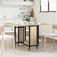 vidaXL Hopfällbart matbord med hjul 130 x 80 x 76,5 cm stål PB